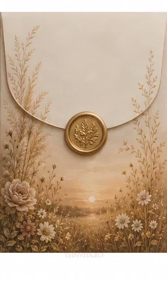 Invitația Boho Romantic, animația de intrare