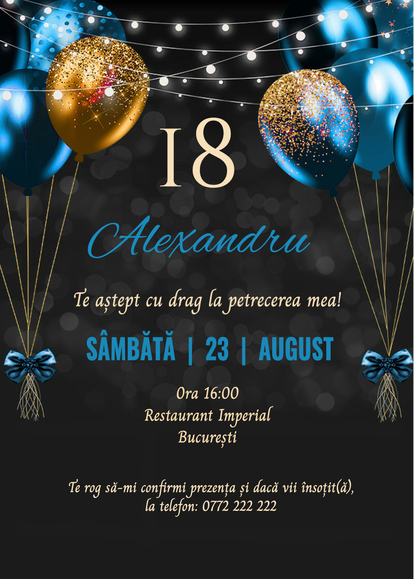 Invitație digitală majorat Best Party Celebration